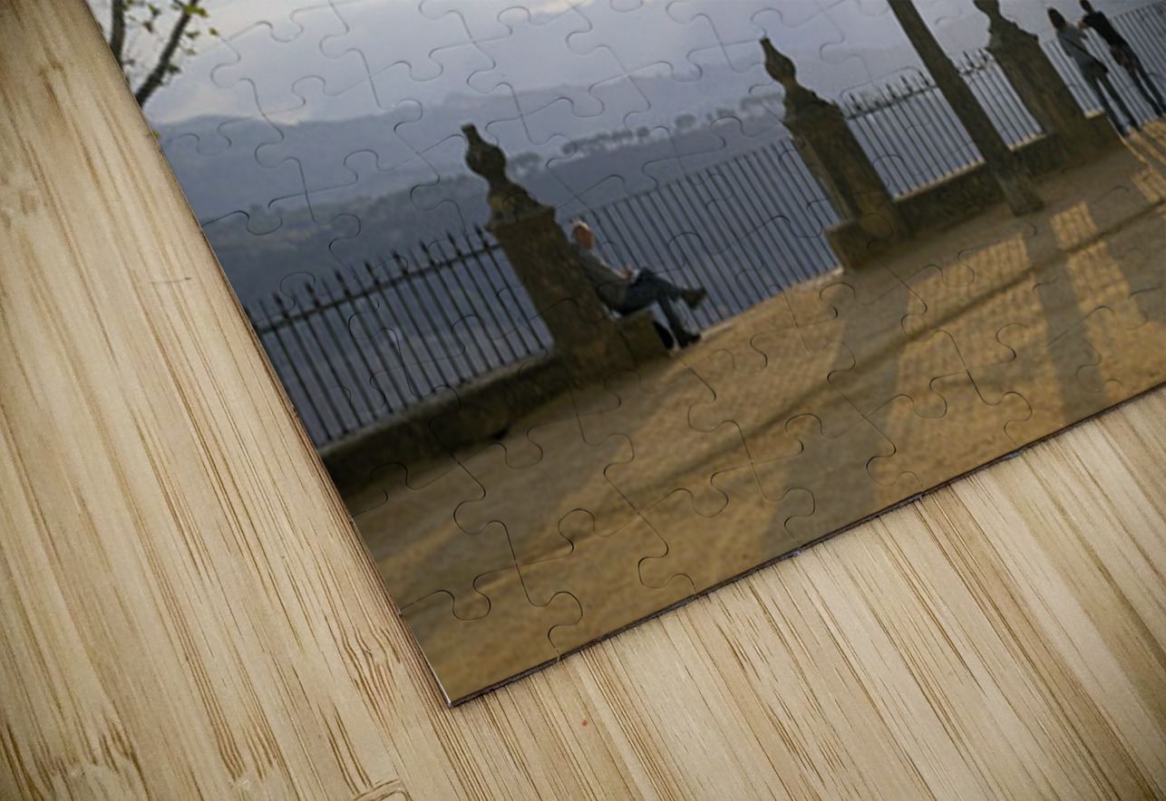 People enjoying the view from the Alameda del Tajo Ronda Málaga Andalusia Spain Kevin Oke Puzzle