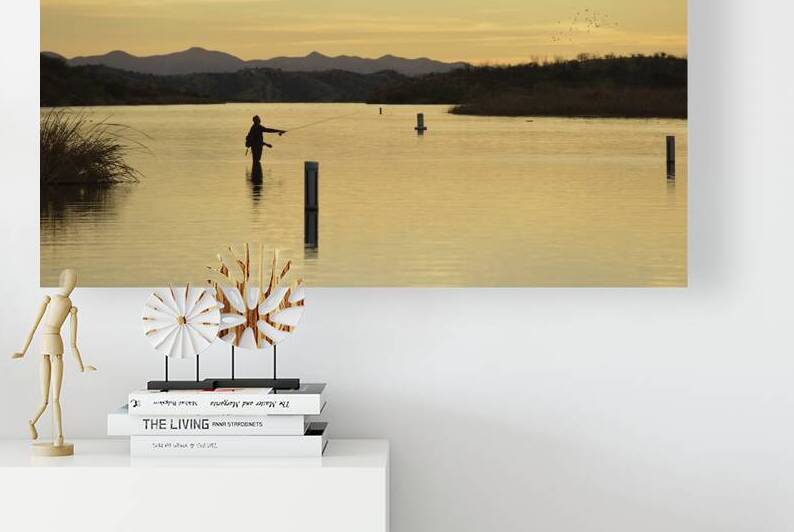 Fishing at sunset Patagonia Lake by Kevin Oke