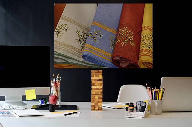 Red and Yellow Textiles - Aix-en-Provence by Kevin Oke