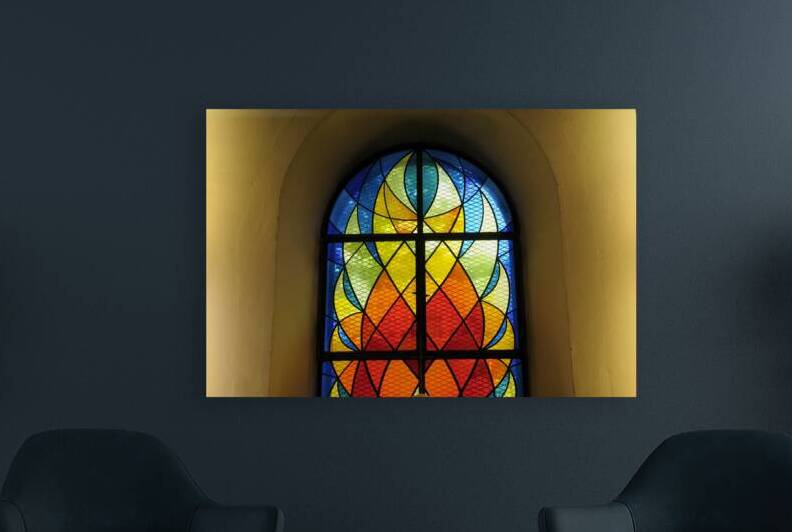 Contemporary stained glass window Eglise Saint Pothin by Kevin Oke