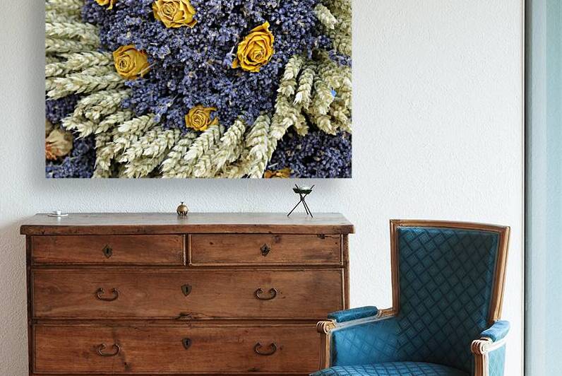 Dried yellow roses and lavender - Lourmarin by Kevin Oke