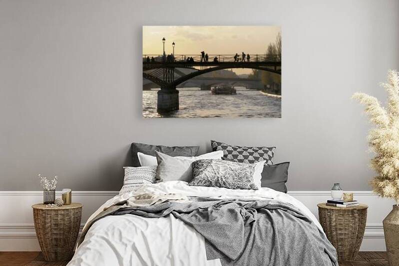 People taking in the view from Pont des Arts. Paris by Kevin Oke