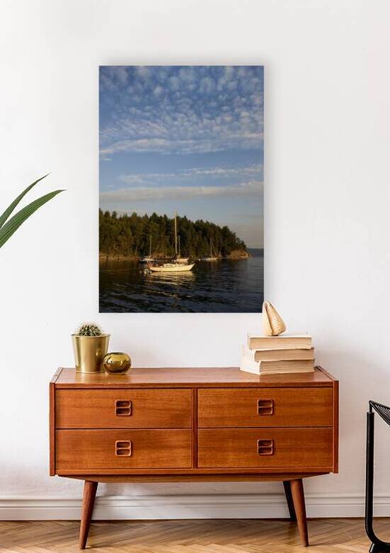 Sailboats at anchor on the west side of Tent Island by Kevin Oke