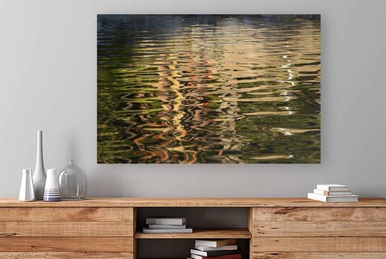 Trees reflected in the ocean by Kevin Oke