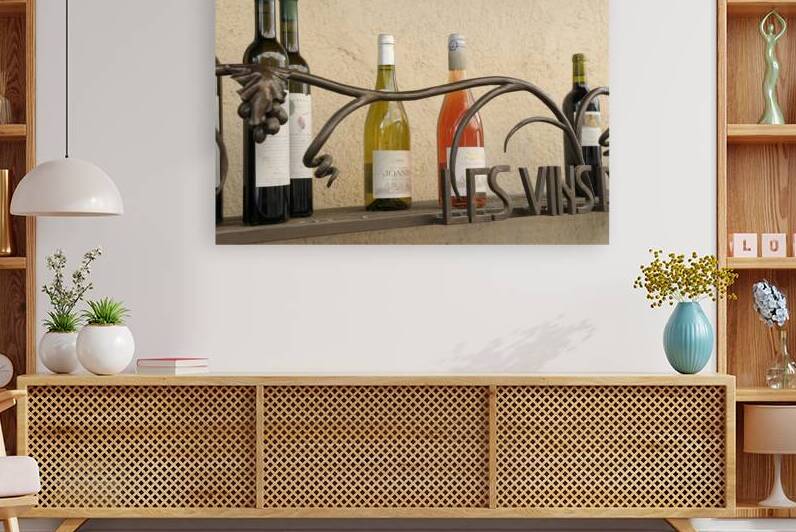 Les Vins Du Luberon store sign with bottled wine Lourmarin Vaucluse Provence Alpes Côte dAzur France by Kevin Oke