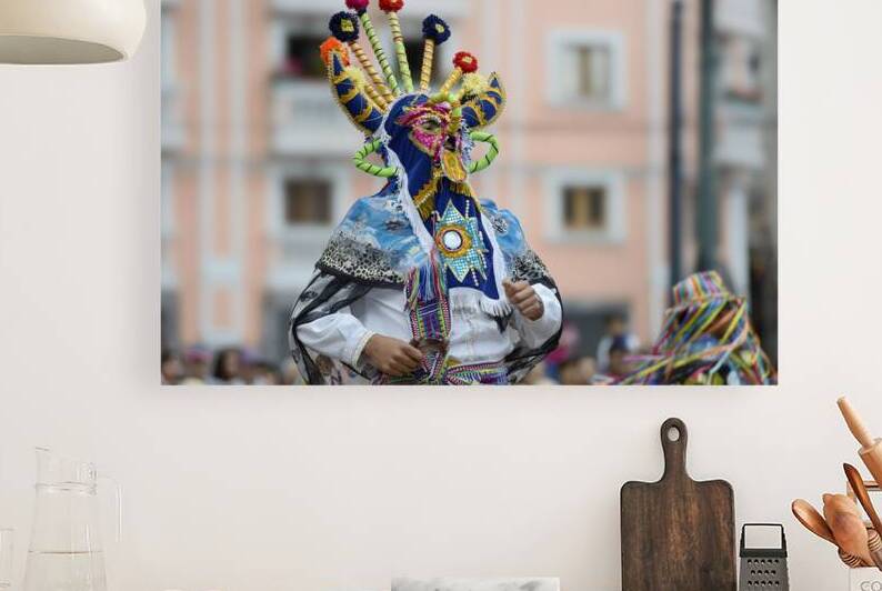 Traditional dancing in the Plaza de Santo Domingo during Quitos celebration of the anniversary of its Spanish foundation Quito Ecuador by Kevin Oke